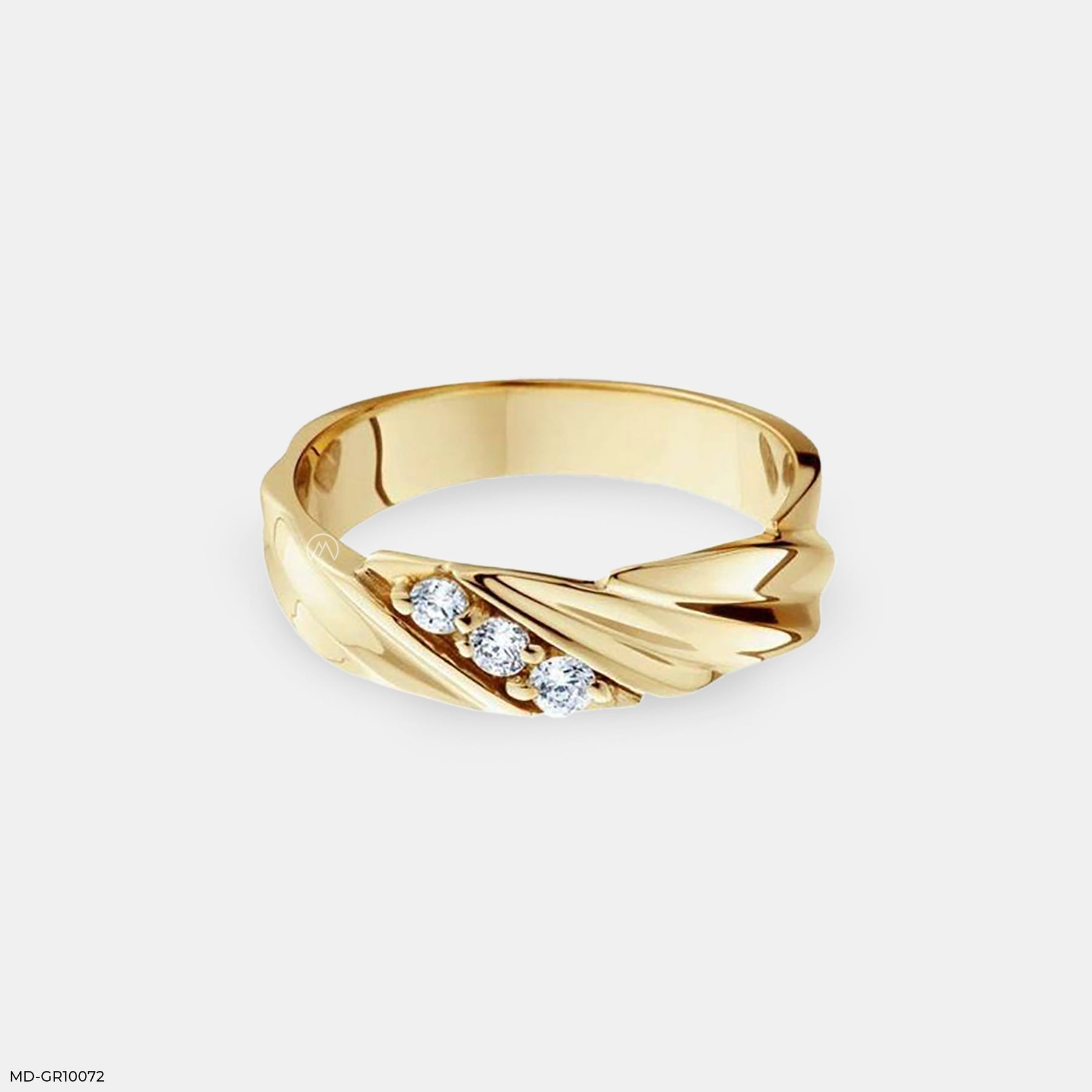 Triad Spark Diamond Men's Rings 14K White Gold