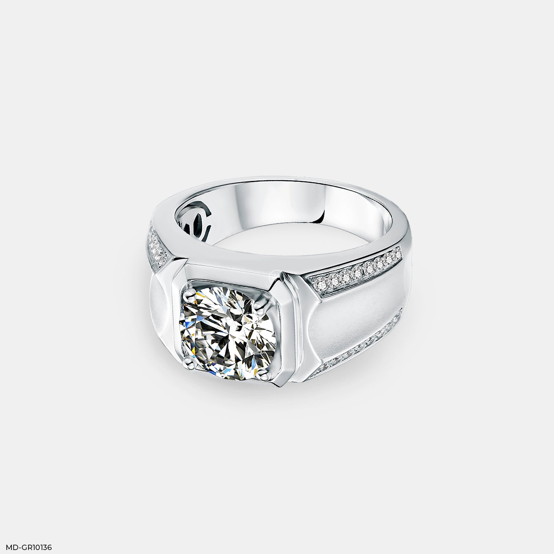 2 Carat Solitaire Classic Men's Ring Platinum 950