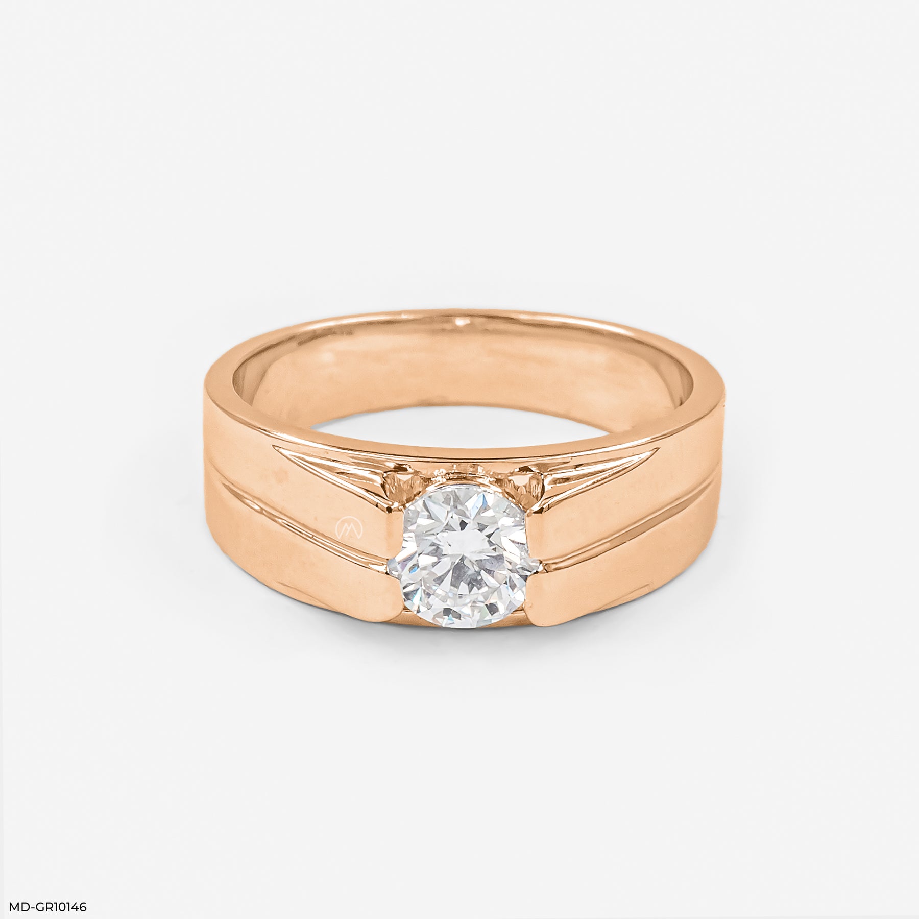 0.50 Carat Solitaire Evergreen Gent's Ring 14K Rose Gold