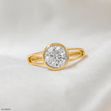 1 Carat Aurora Solitaire Lab Diamond Ring 18K Yellow Gold