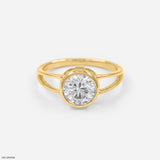 1 Carat Aurora Solitaire Lab Diamond Ring 18K Yellow Gold