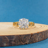 5 Carat Solitaire Eternal Engrave Gent's Ring 14K Yellow Gold