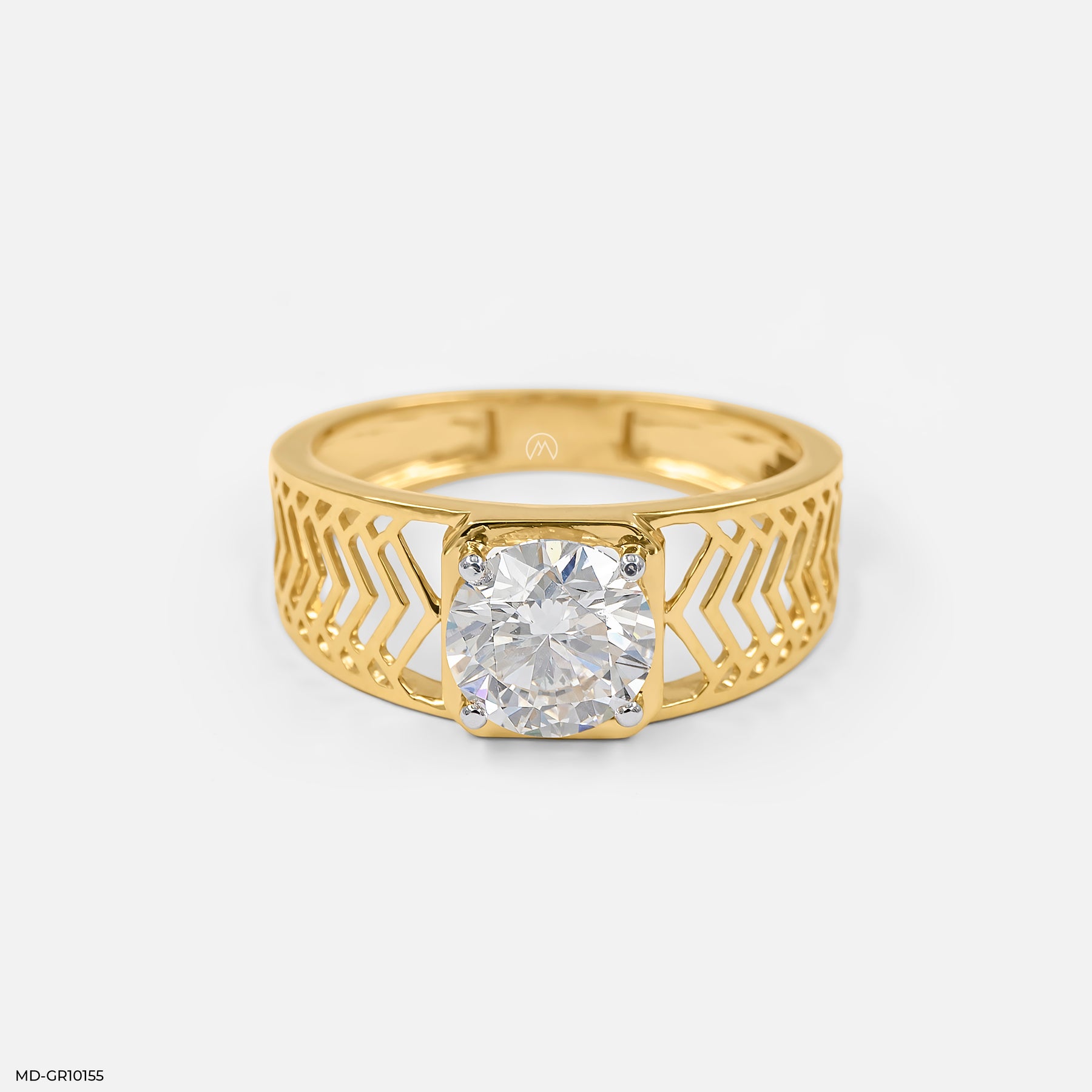 2 Carat Solitaire Sentinel Gent's Ring 14K Rose Gold