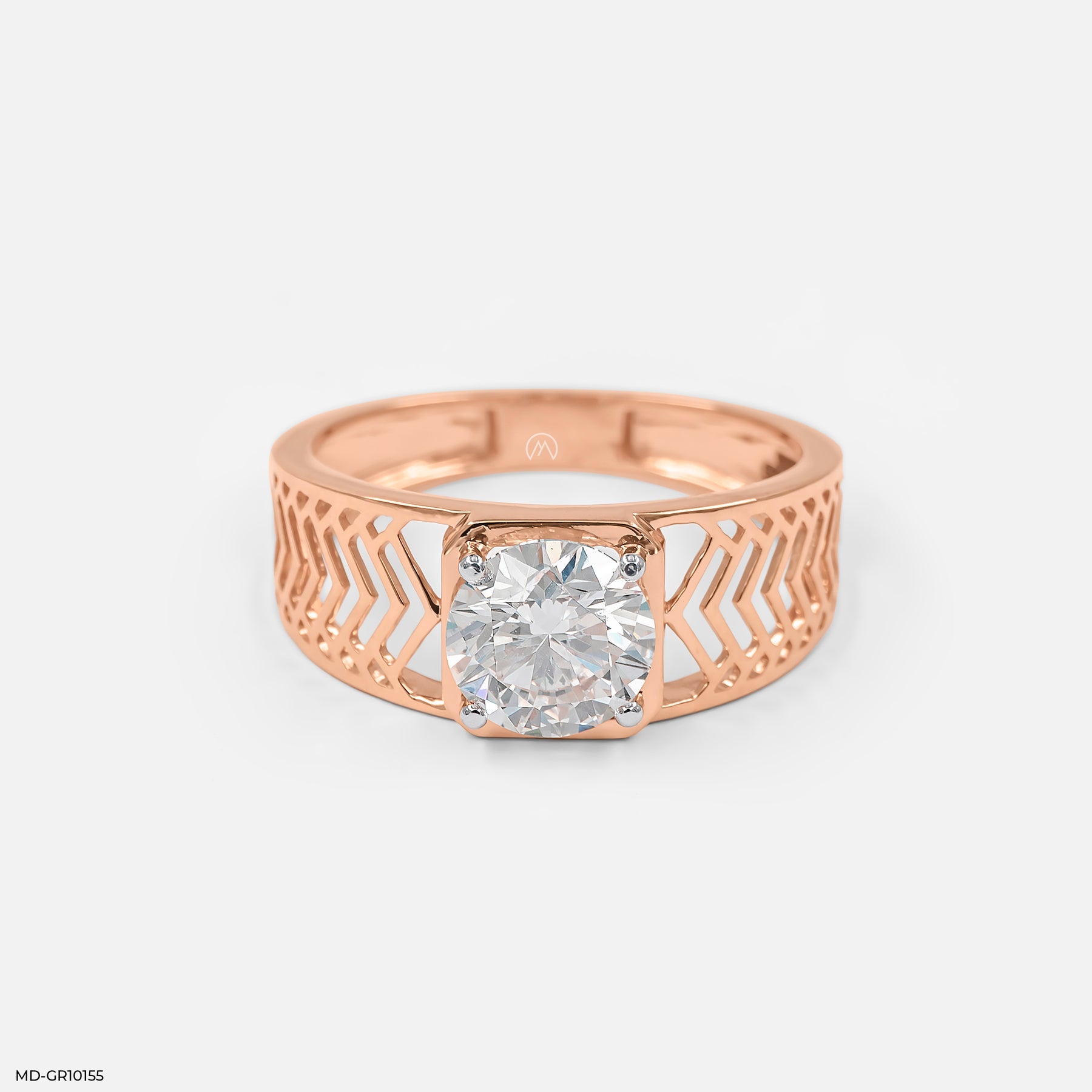 2 Carat Solitaire Sentinel Gent's Ring 14K Rose Gold