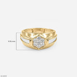 Hexagon Cluster Mens Diamond Ring Platinum 950