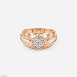 Hexagon Cluster Mens Diamond Ring Platinum 950
