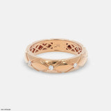 Rhombus Form Mens Diamond Ring 18K White Gold