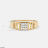 Linear Luxe Mens Diamond Ring 9K Yellow Gold