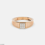 Linear Luxe Mens Diamond Ring 9K Yellow Gold