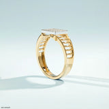 Classic Quad Mens Diamond Ring Platinum 950