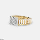 Classic Quad Mens Diamond Ring Platinum 950