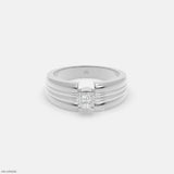 Duo Tone Mens Diamond Ring Platinum 950