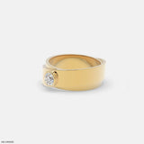 Solo Diamond Mens Gold Ring Platinum 950