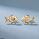 Golden Guppies Kids Diamond Earrings Platinum 950
