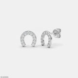 Dazzling Horseshoe Kids Diamond Earrings 9K Rose Gold