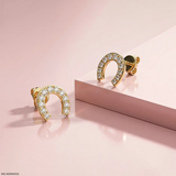Dazzling Horseshoe Kids Diamond Earrings 9K Rose Gold