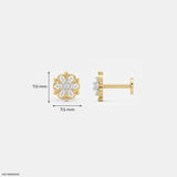 Daisy Flora Kids Diamond Earrings 9K Yellow Gold