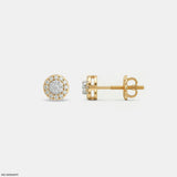 Orbit Halo Kids Diamond Earrings 9K White Gold