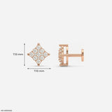 Cubical Diamond Kids Earrings Platinum 950