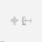 Cubical Diamond Kids Earrings Platinum 950