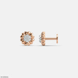 Rosy Posy Kids Diamond Earrings 9K Yellow Gold