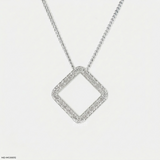Prism Geometric Halo Pendants 9K White Gold