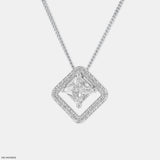 Prism Geometric Halo Pendants 14K Rose Gold