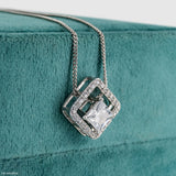 Prism Geometric Halo Pendants 14K Rose Gold