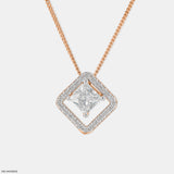 Prism Geometric Halo Pendants 14K Rose Gold