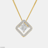 Prism Geometric Halo Pendants 14K Rose Gold