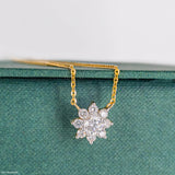 0.50 Carat Round Solitaire Flower Necklace 18K Rose Gold
