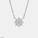 0.50 Carat Round Solitaire Flower Necklace 18K Rose Gold