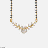 0.5 Carat Triple-Row Curved Bib Diamond Mangalsutra 14K Yellow Gold