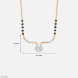 Graceful Twirl Halo Diamond Mangalsutra 9K White Gold