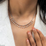 Dangle Drop Diamond Necklace 18K Rose Gold