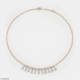 1.25 Carat Lab Diamond Drip Dual Tone Necklace 14K Rose Gold