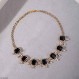 Nestling Emerald Diamond Necklace 14K Yellow Gold