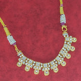Twinkling Pearl And Diamond Necklace 9K Yellow Gold