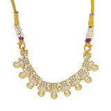 Twinkling Pearl And Diamond Necklace 9K Yellow Gold