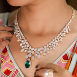 Pressure Setting Diamond Necklace 9K Yellow Gold