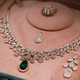 Pressure Setting Diamond Necklace 9K Yellow Gold