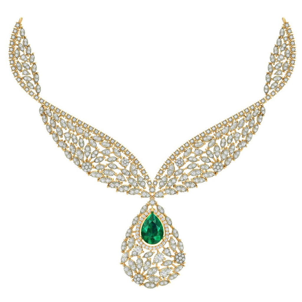 Heavenly Drop Diamond Necklace 14K White Gold