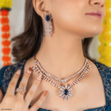 Multi Shape Diamond Necklaces 14K Rose Gold