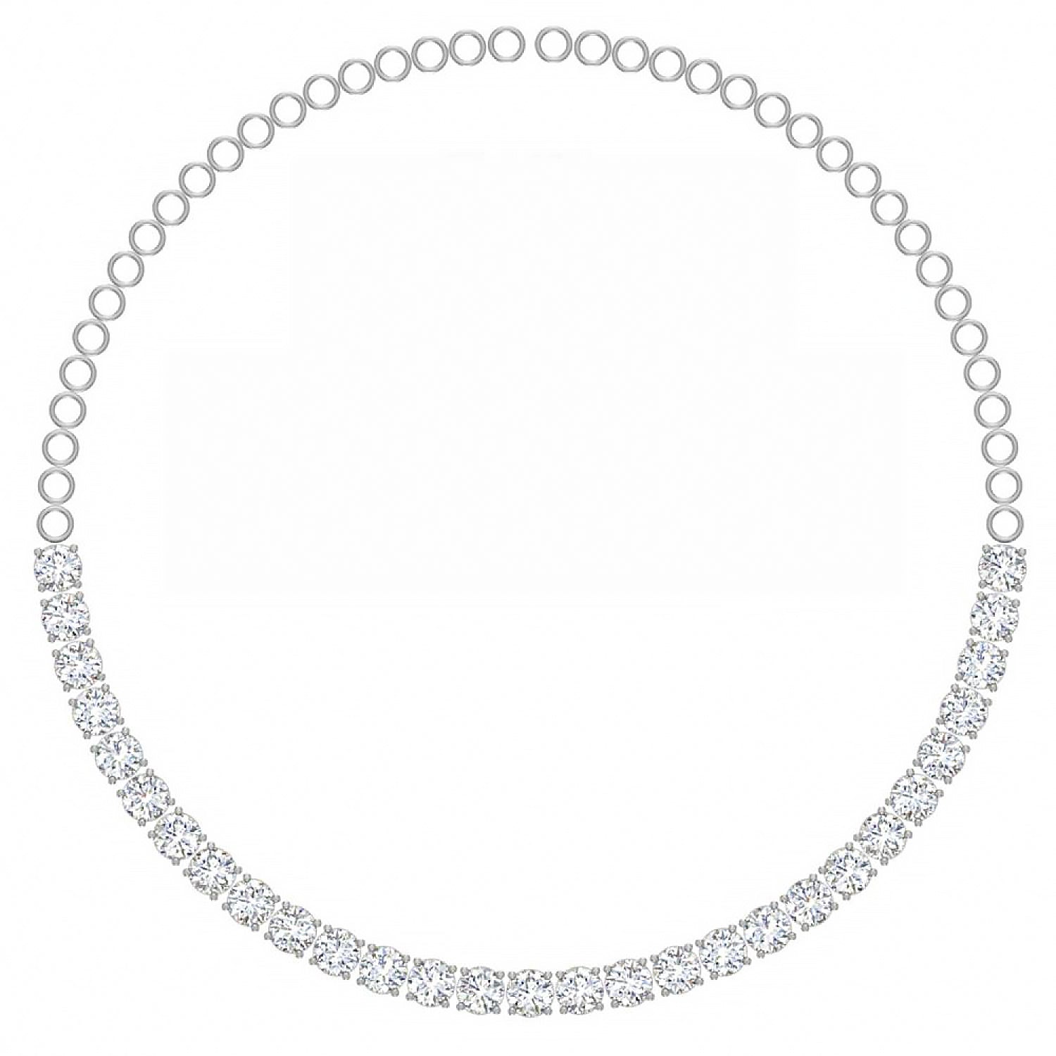 Round Diamond Gradual Tennis Necklace 14K White Gold