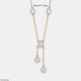 1.70 Carat Imperial Drop Y Shaped Diamond Necklace 14K Yellow Gold