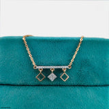 0.15 Carat Geo-Charm Lab Diamond Bar Necklace 14K Yellow Gold