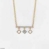 0.15 Carat Geo-Charm Lab Diamond Bar Necklace 14K Yellow Gold
