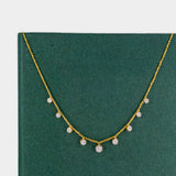 1 Carat Diamond Drop Station Necklace 14K Yellow Gold