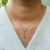 Lotus Shaped Office Wear Necklaces 9K Yellow Gold