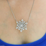 Palm Leaf Glamour Diamond Necklace 9K Rose Gold